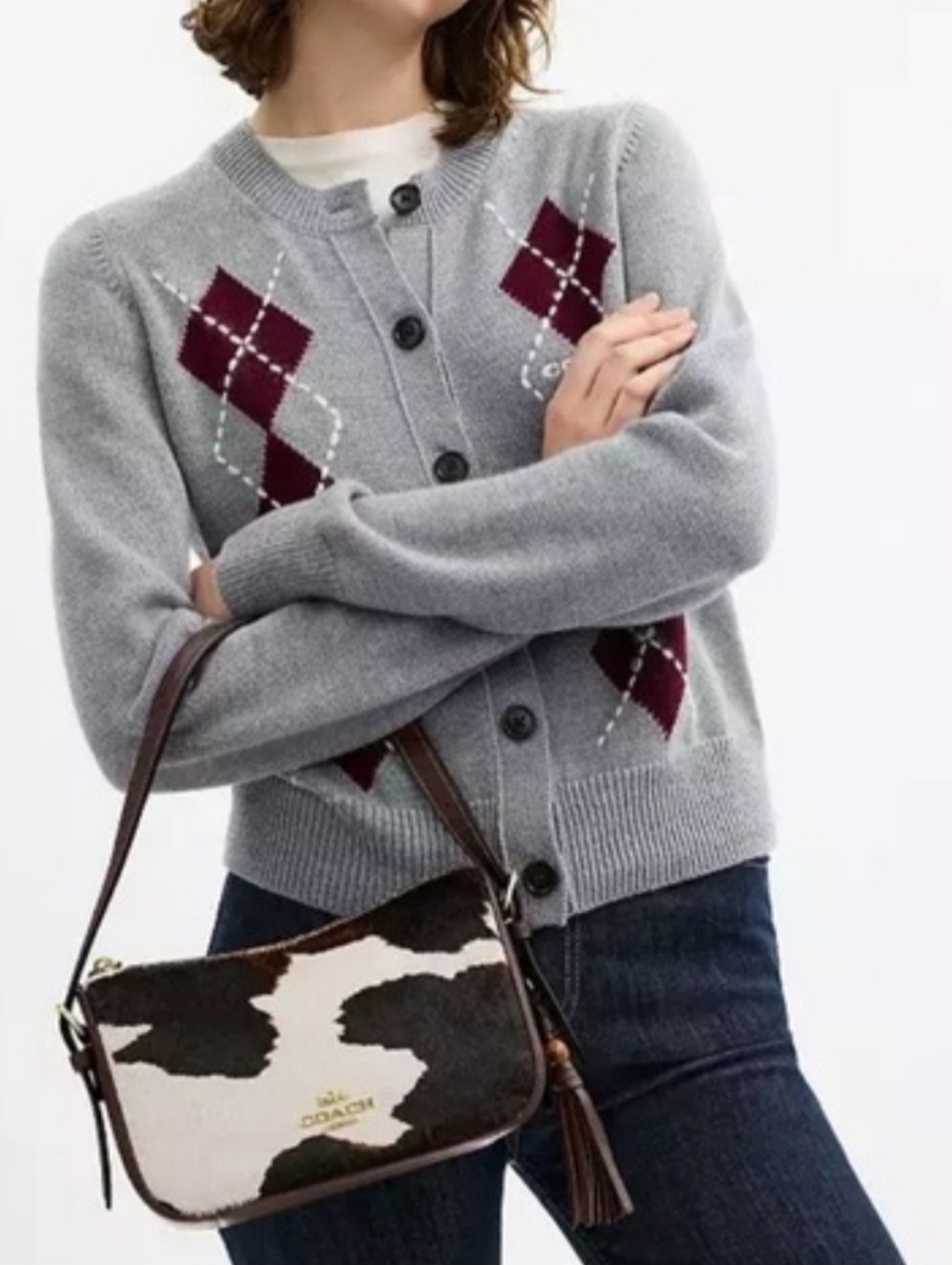 Coach Kailey Shoulder Bag Cow Print Tassel CCC84 Price Is Firm Last One NWT